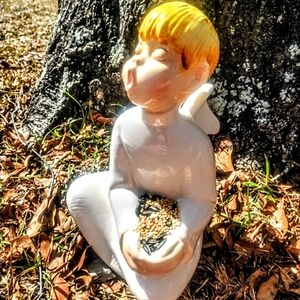 Weiss Ceramic Angel Bird Feeder